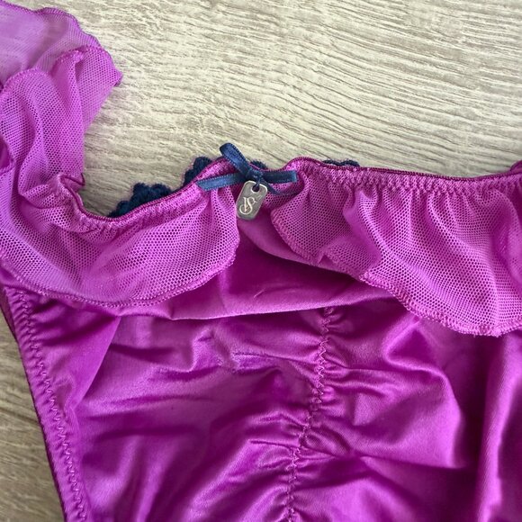 Victoria’s Secret Purple Embroidered Lace Bra Panty Set 34C S - Picture 10 of 11